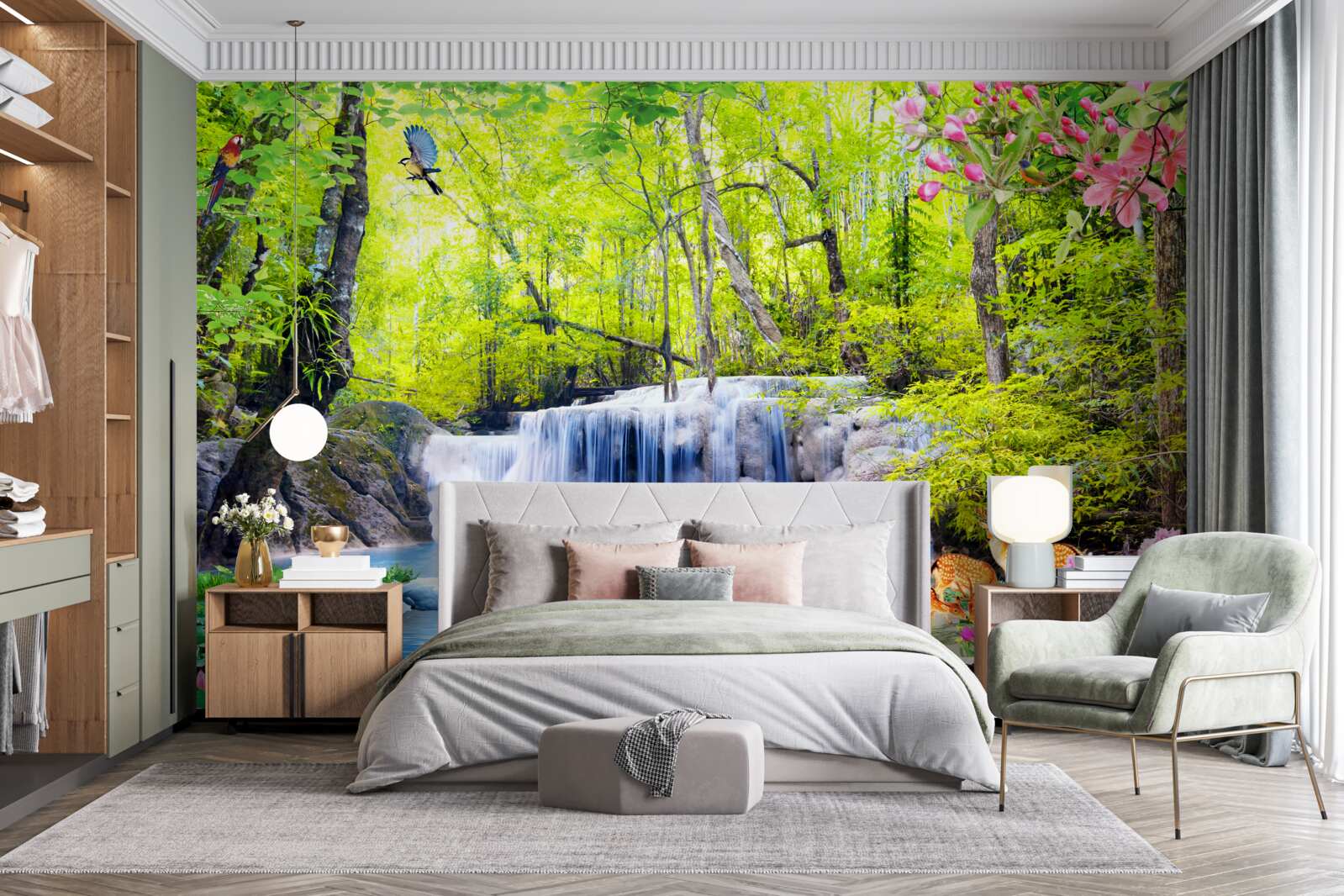 Fototapet cascada de vară are magia naturii în ea