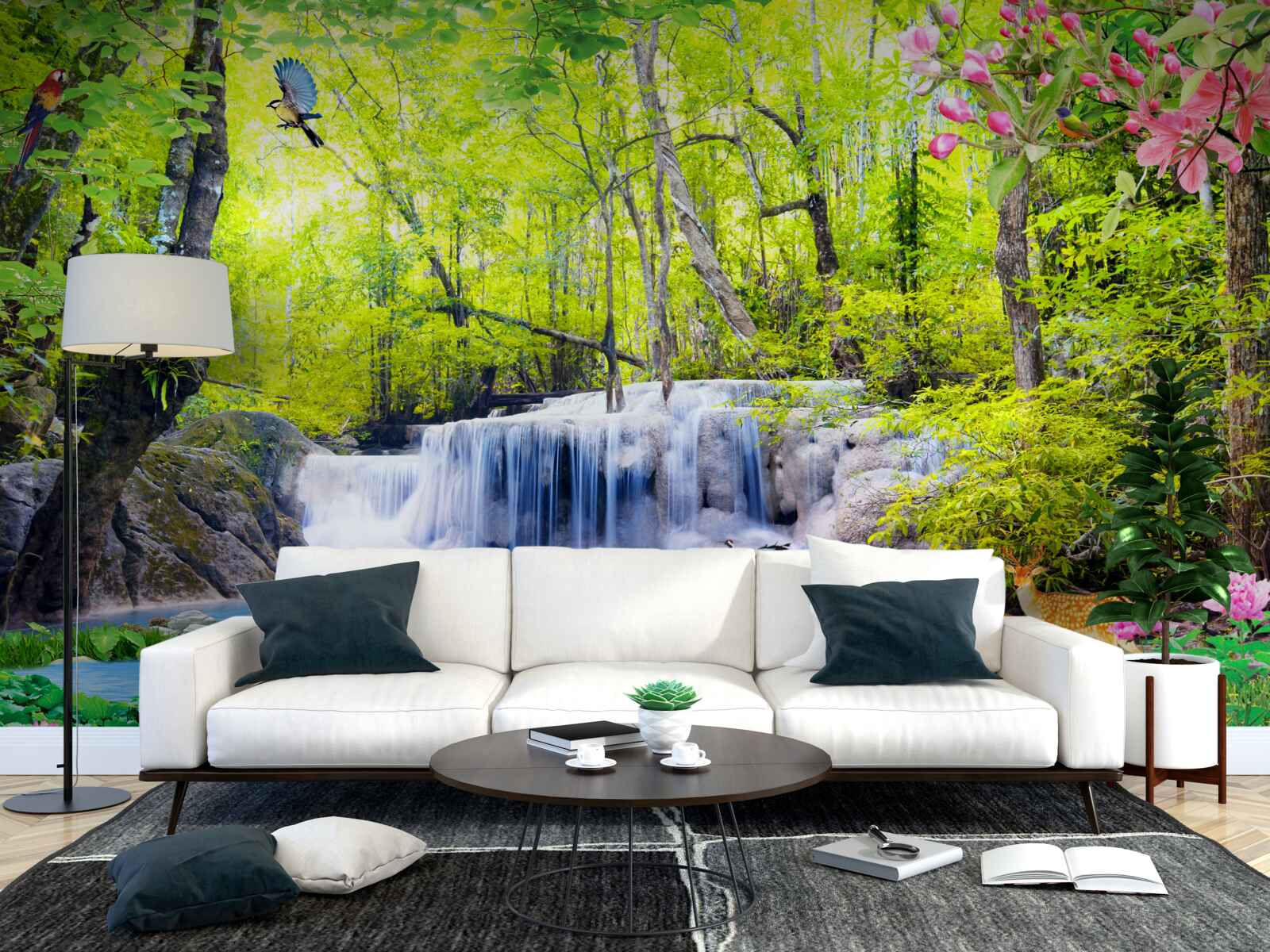 Fototapet cascada de vară are magia naturii în ea