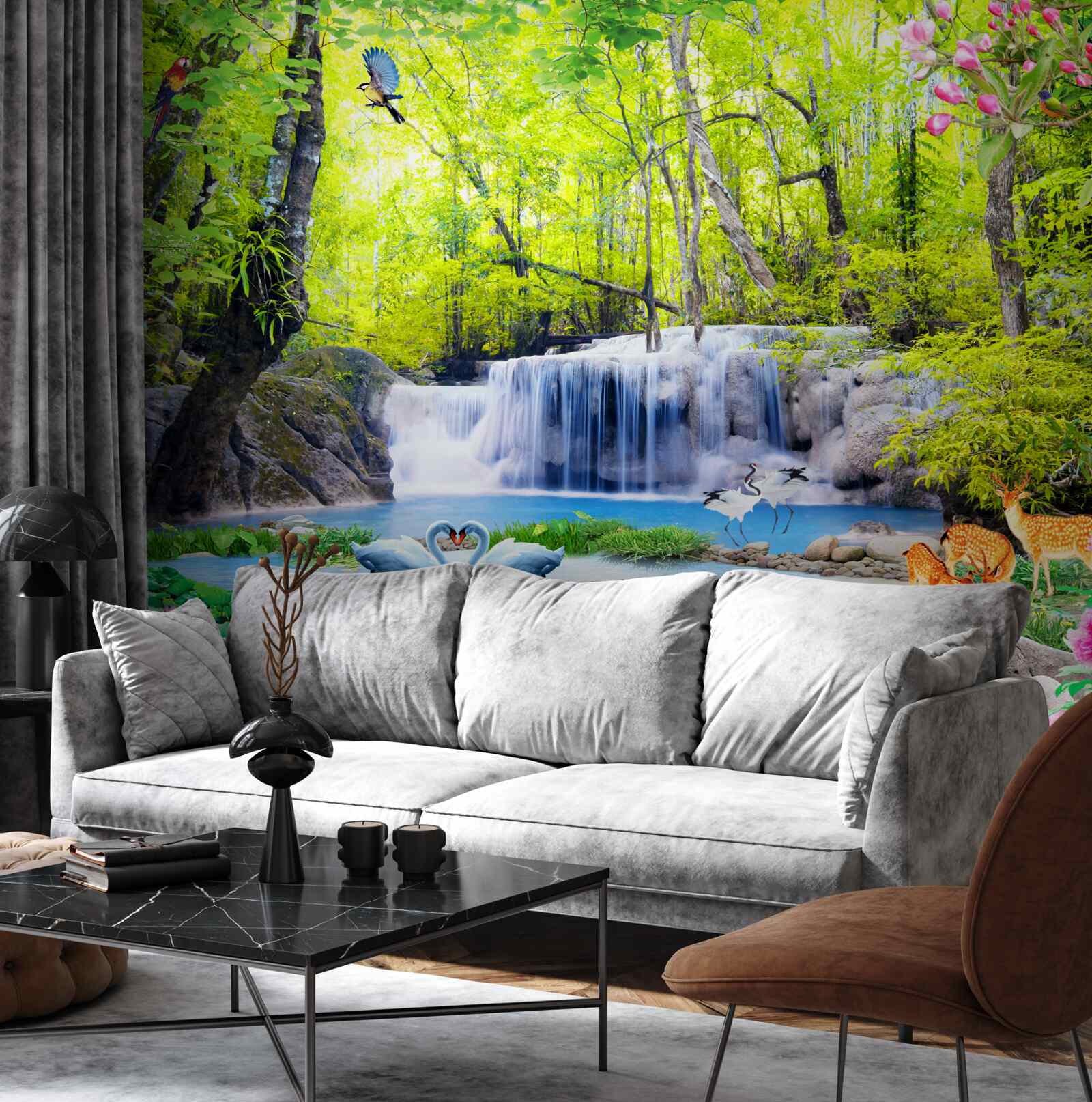 Fototapet cascada de vară are magia naturii în ea