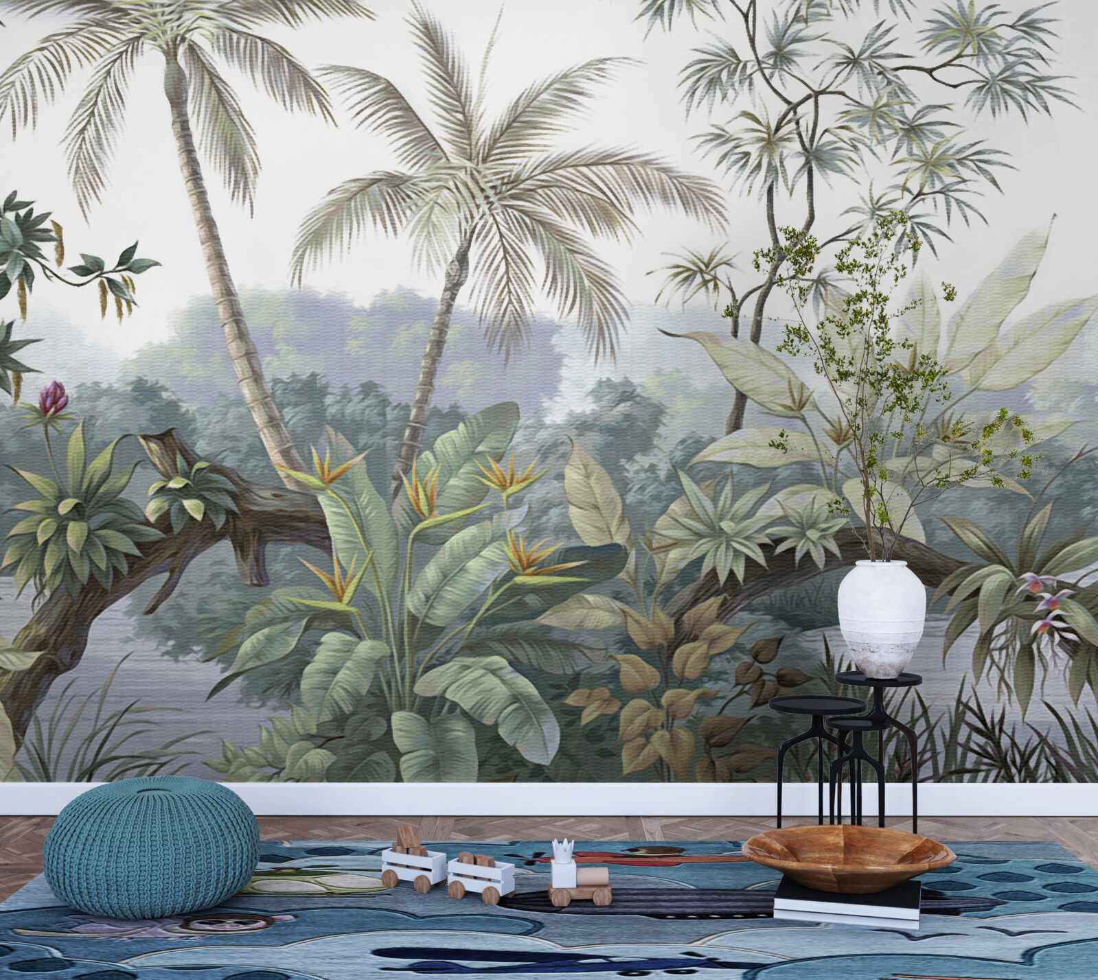 Fototapet plante în junglă după ploaie