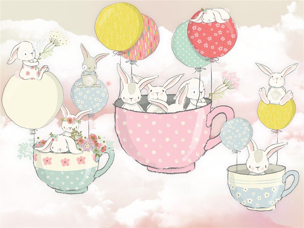 Fototapet iepuri în cercuri