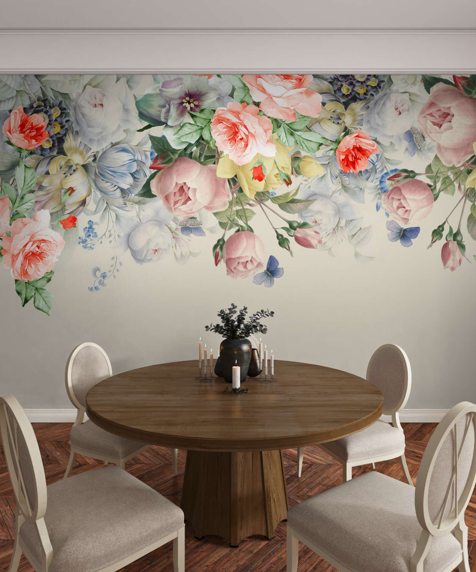 Fototapet o varietate uluitoare de hârtie florală