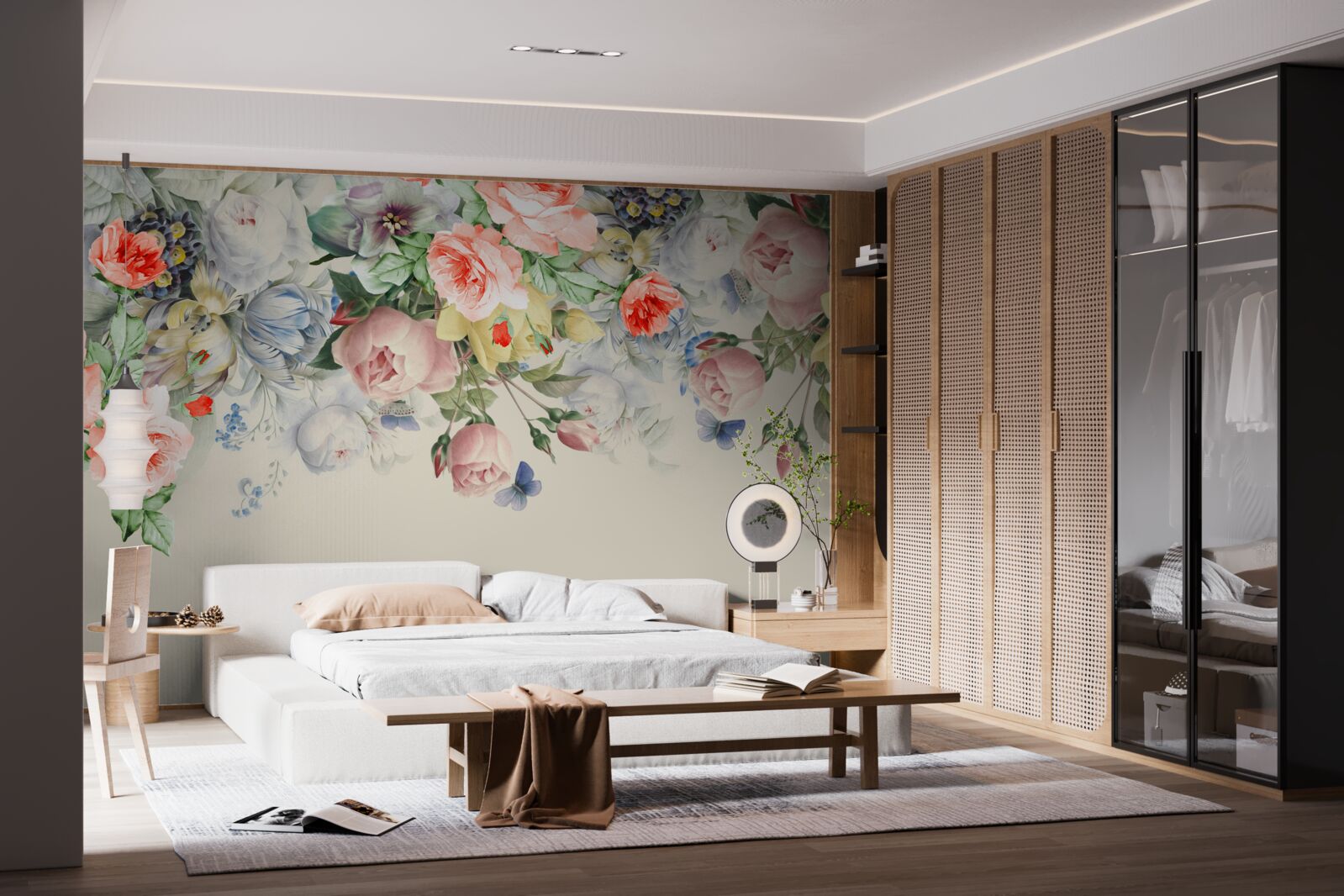 Fototapet o varietate uluitoare de hârtie florală