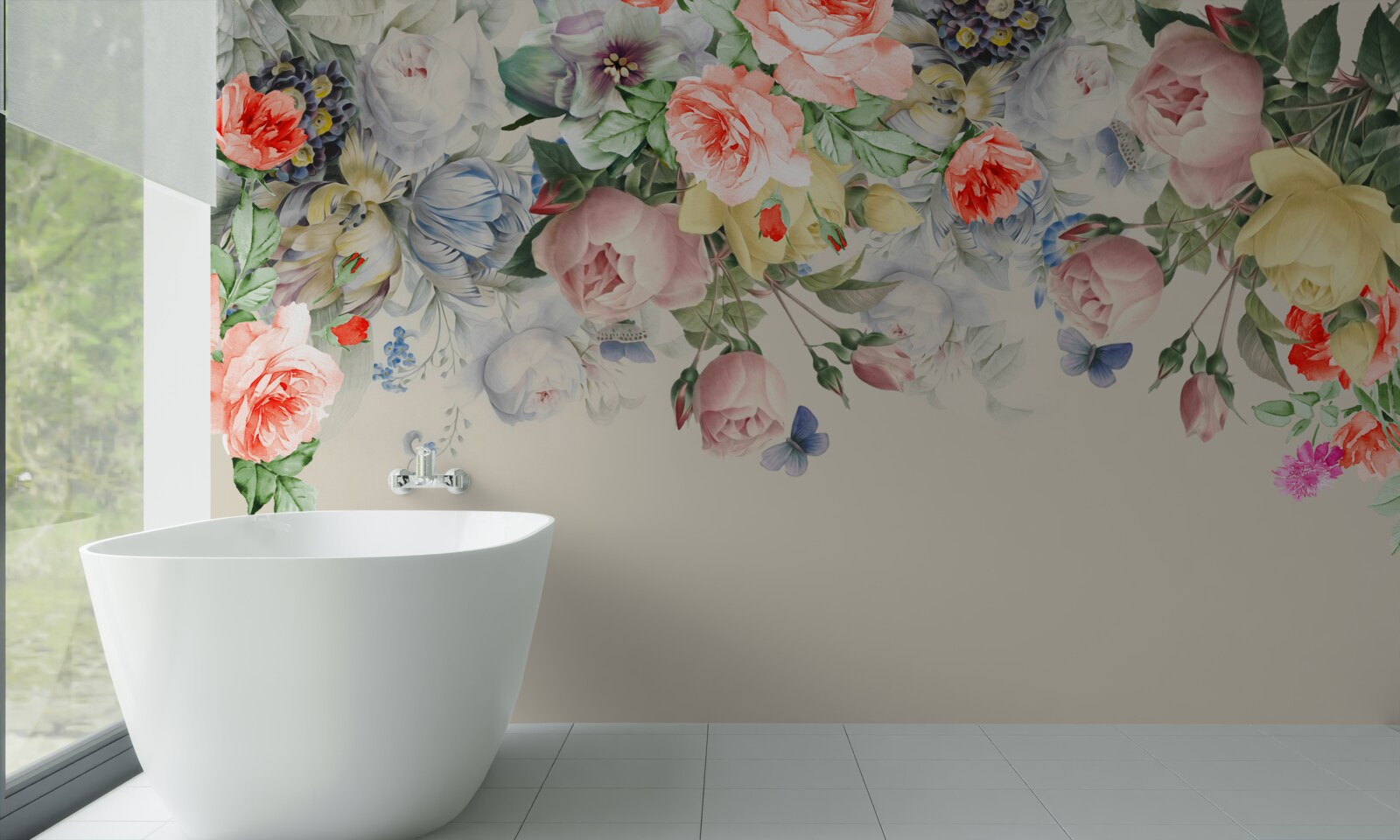 Fototapet o varietate uluitoare de hârtie florală