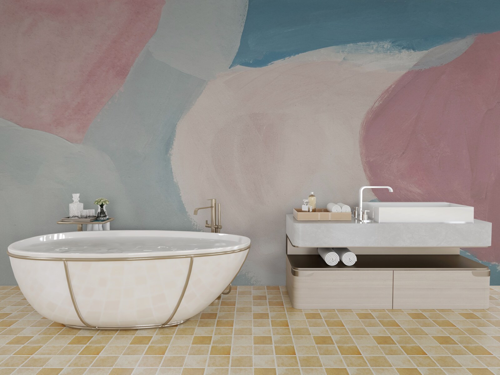 Fototapet pete palide de culoare