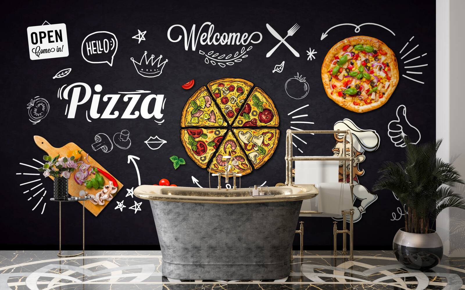 Fototapet gătiți cu pizza