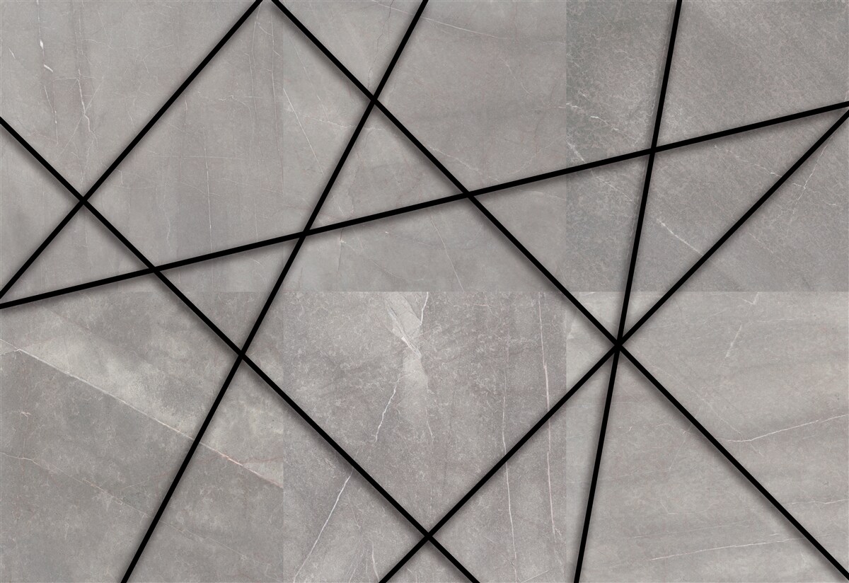 Fototapet contururi negre pe un fundal gri