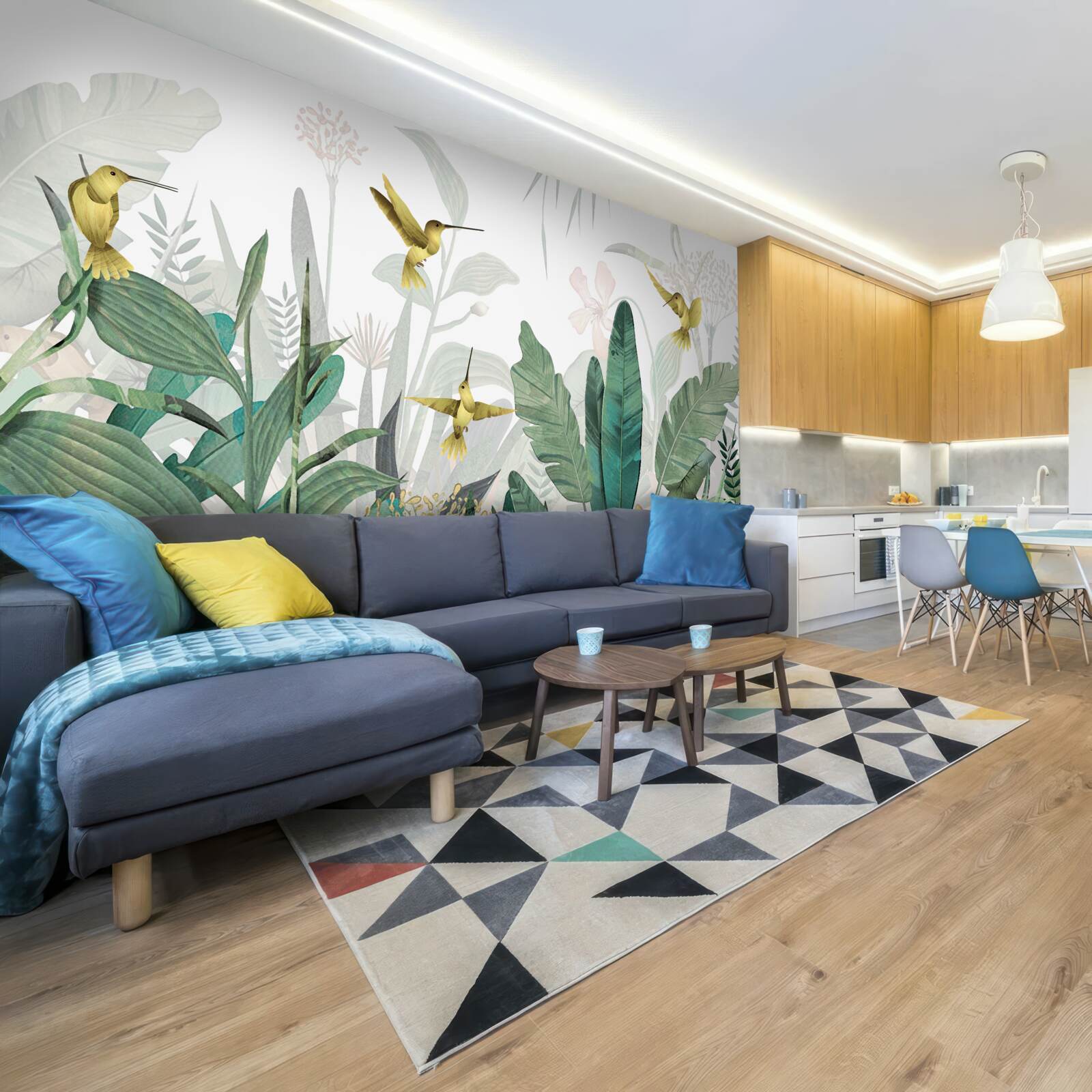 Fototapet grup de păsări colibri la tropice