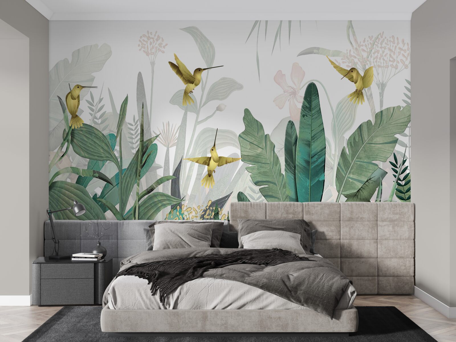 Fototapet grup de păsări colibri la tropice