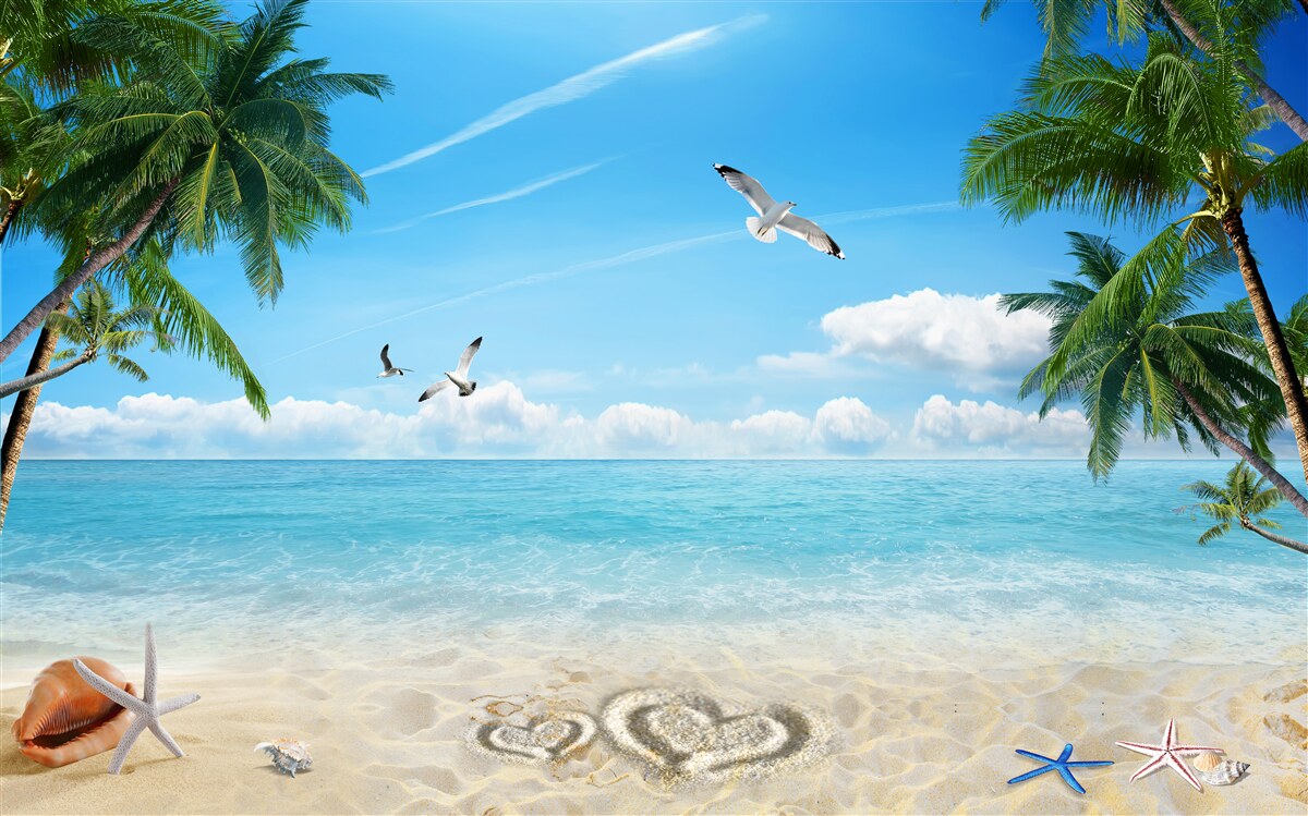 Fototapet ocean și plajă nisipoasă