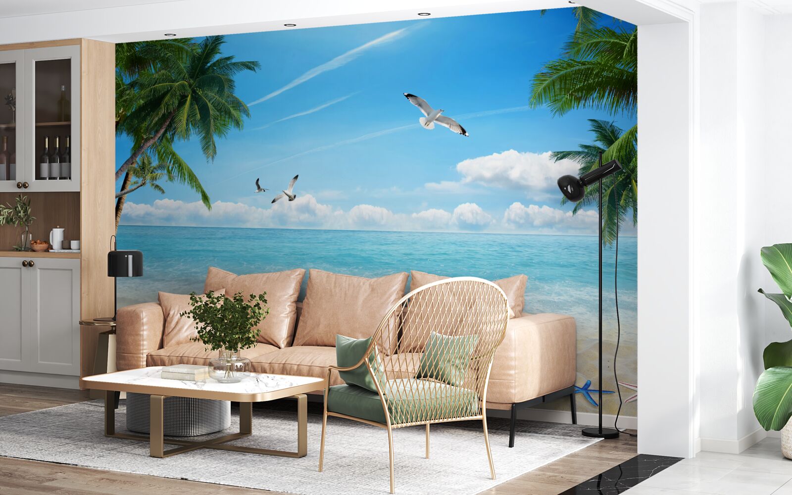 Fototapet ocean și plajă nisipoasă