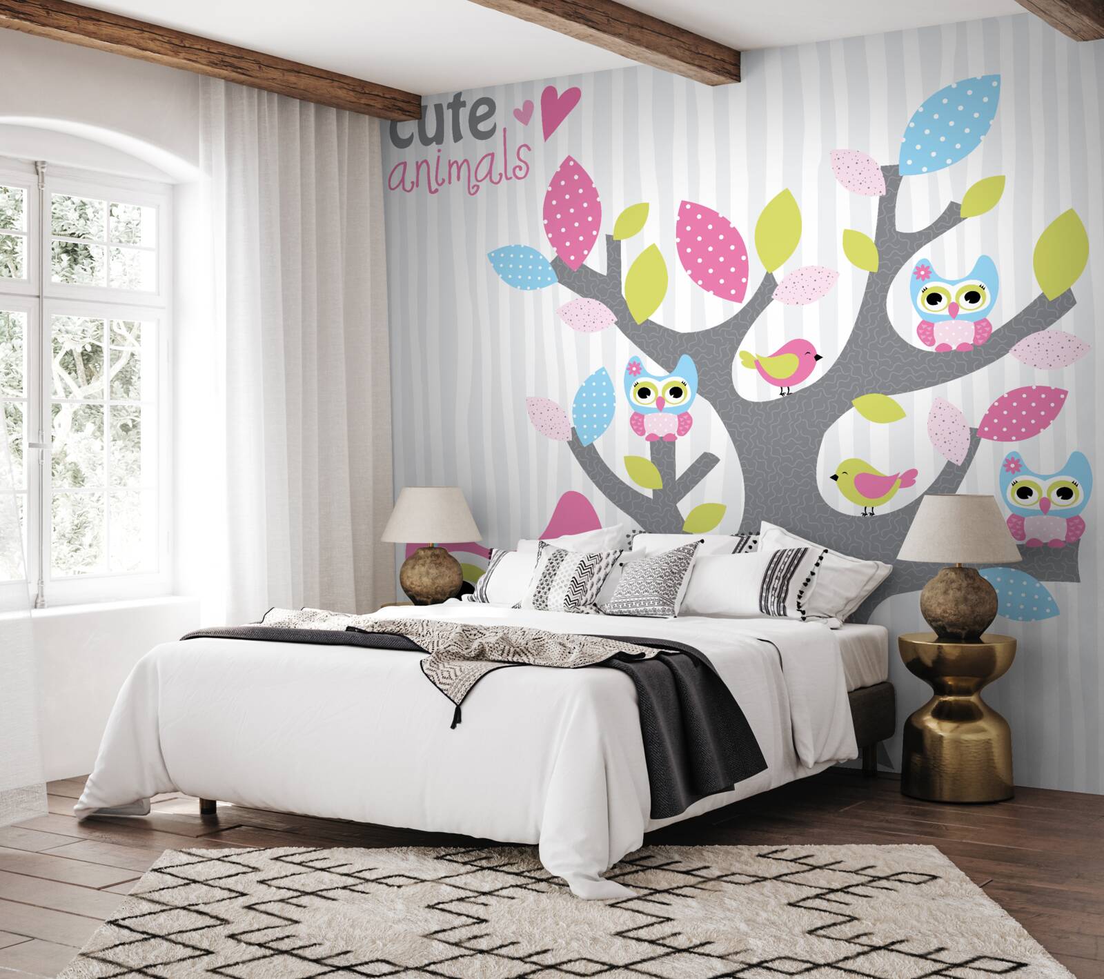 Fototapet pui de bufniță pe ramuri