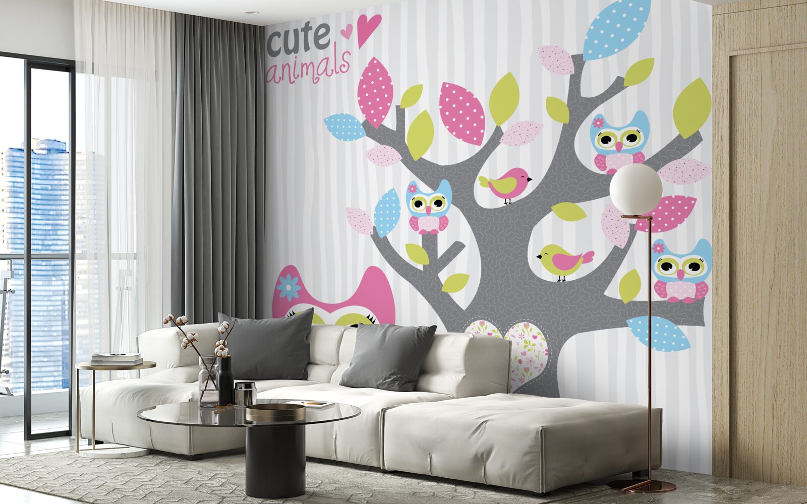 Fototapet pui de bufniță pe ramuri