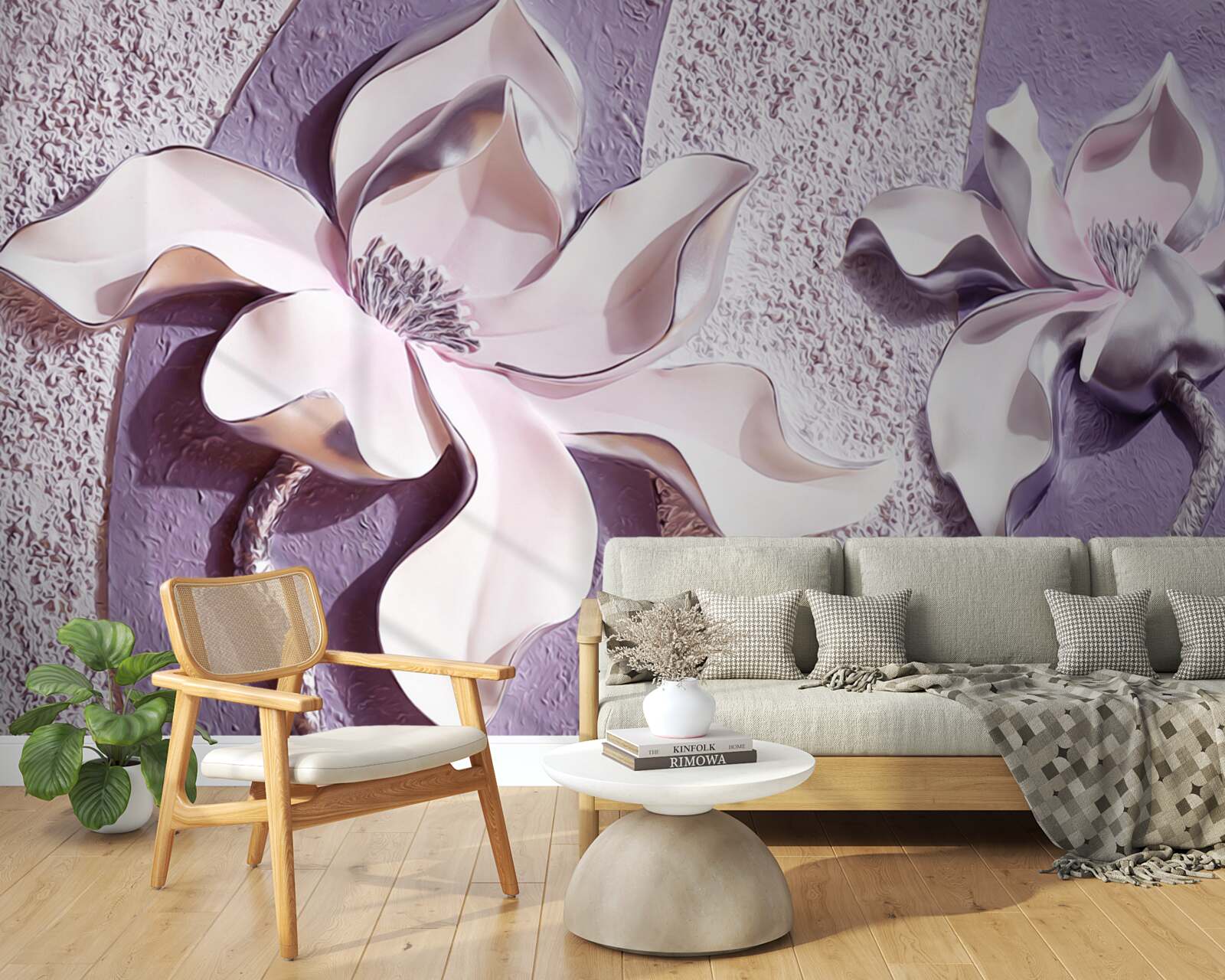 Fototapet crin alb din porțelan decorat cu pietre