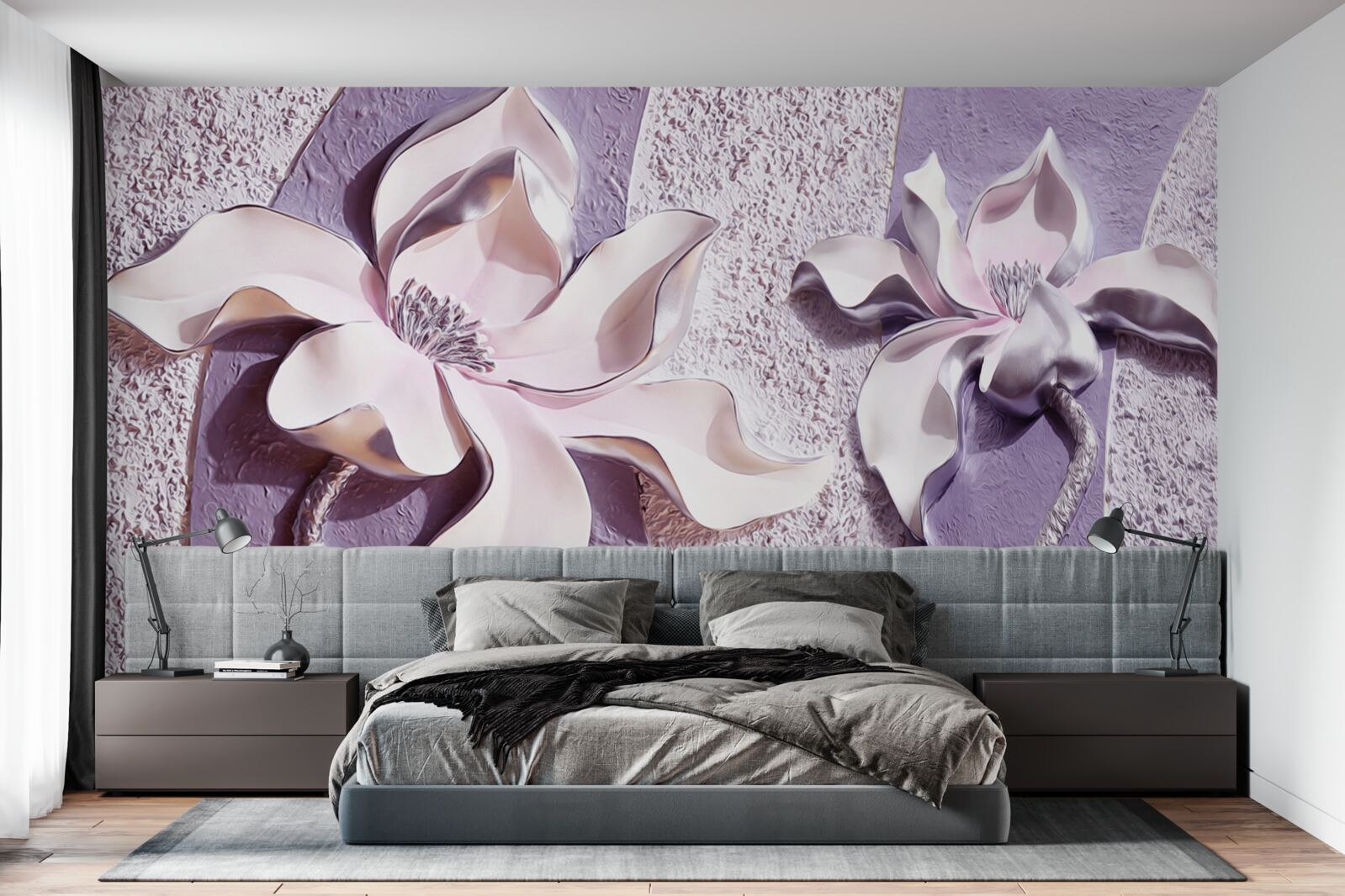 Fototapet crin alb din porțelan decorat cu pietre