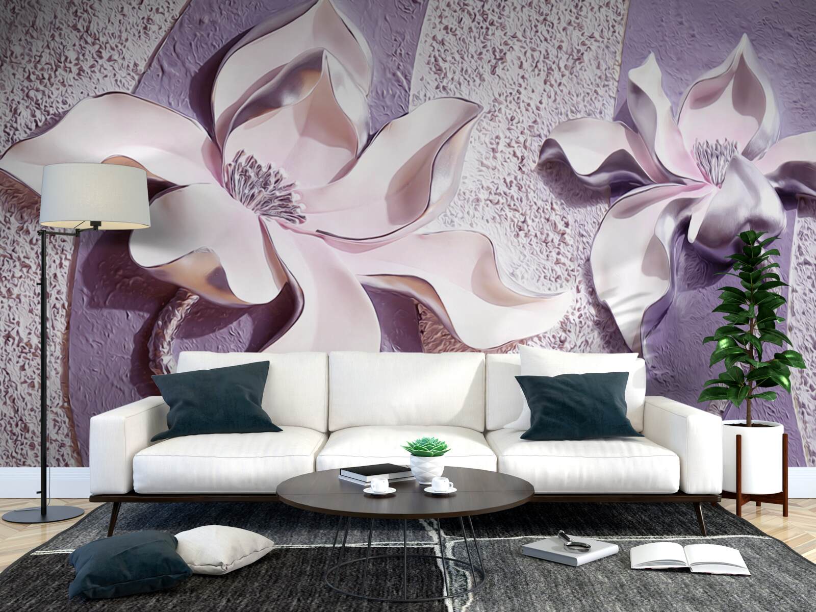 Fototapet crin alb din porțelan decorat cu pietre