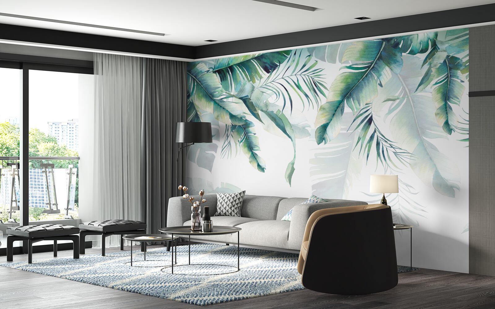 Fototapet frunze verzi tropicale