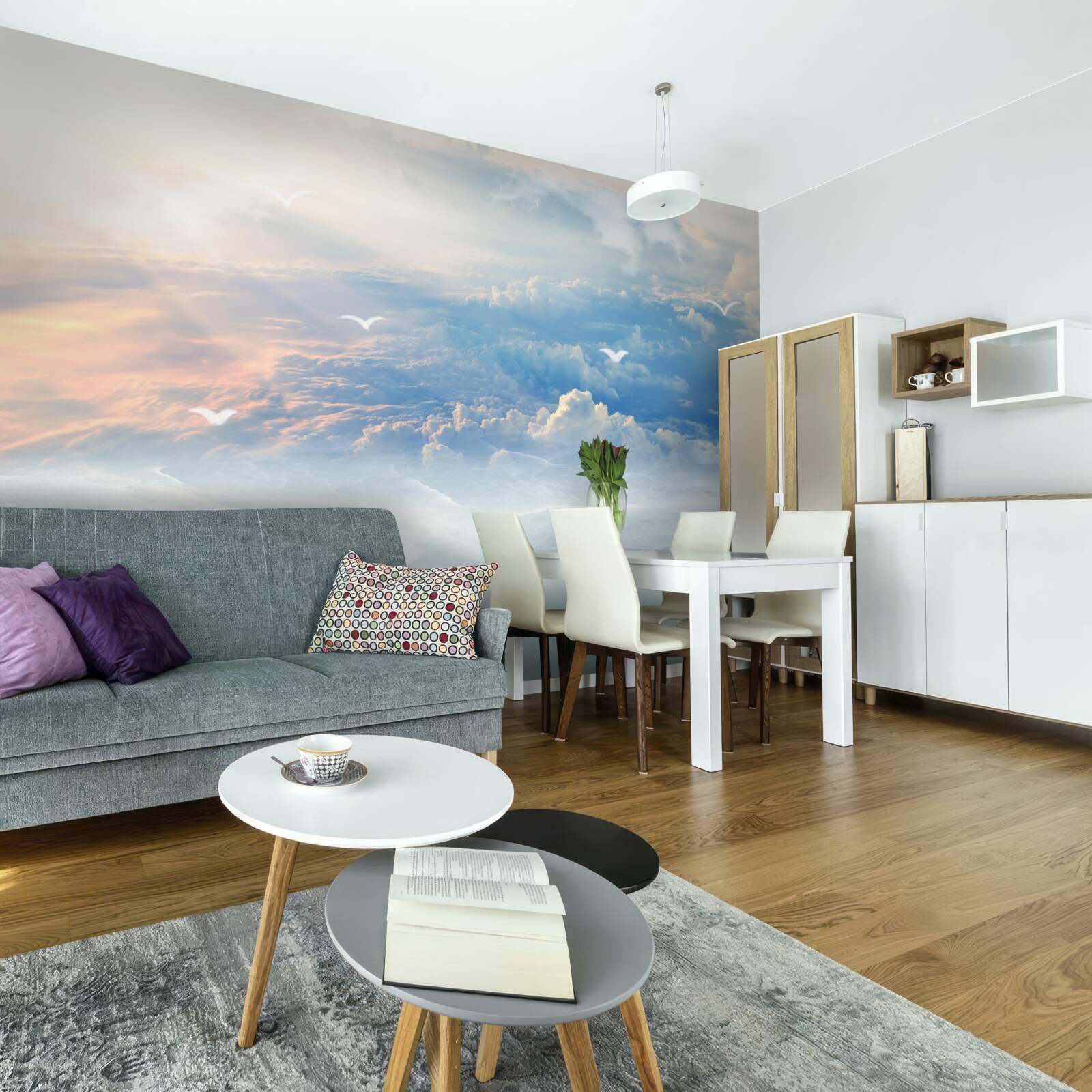 Fototapet norii acoperiți cu puf moale stau liniștiți