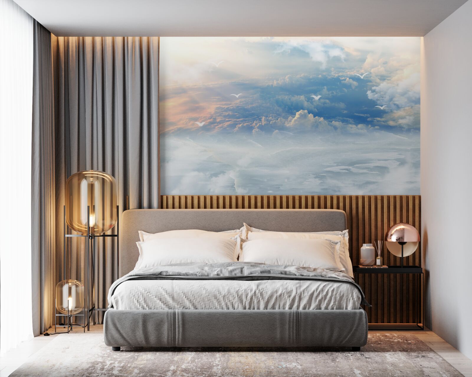 Fototapet norii acoperiți cu puf moale stau liniștiți