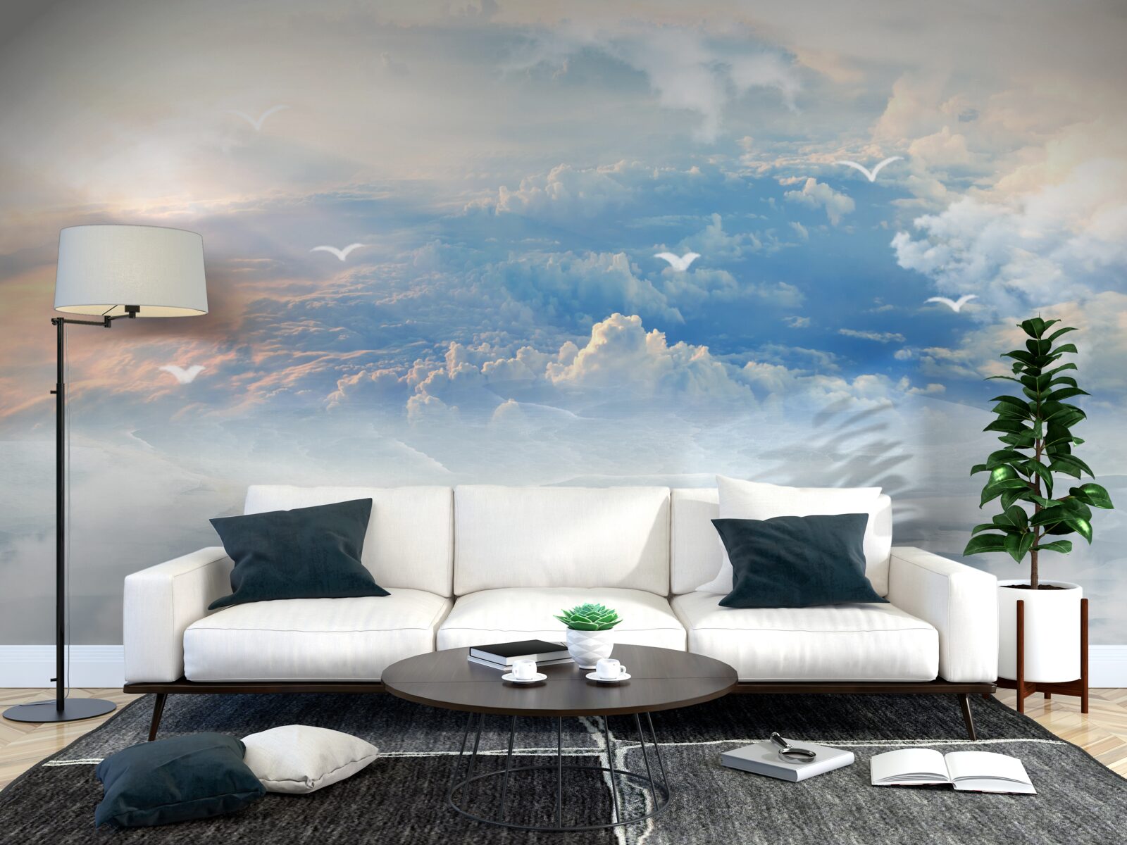 Fototapet norii acoperiți cu puf moale stau liniștiți