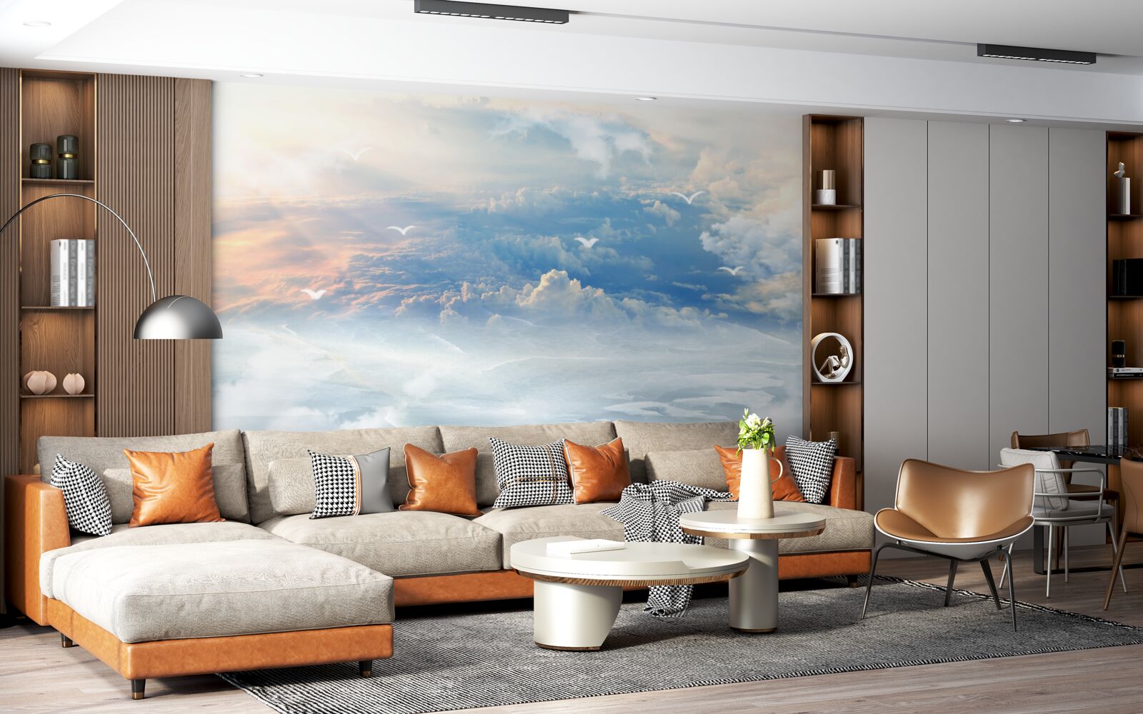 Fototapet norii acoperiți cu puf moale stau liniștiți