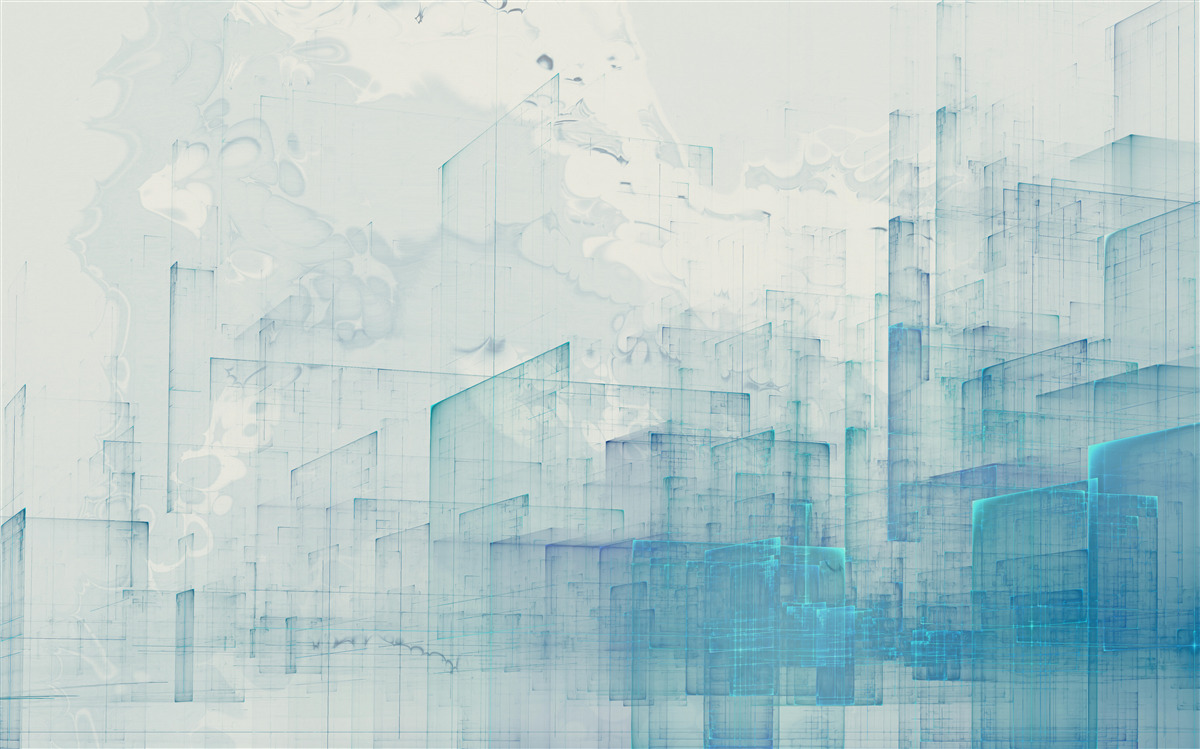 Fototapet oraș abstract învăluit în ceață