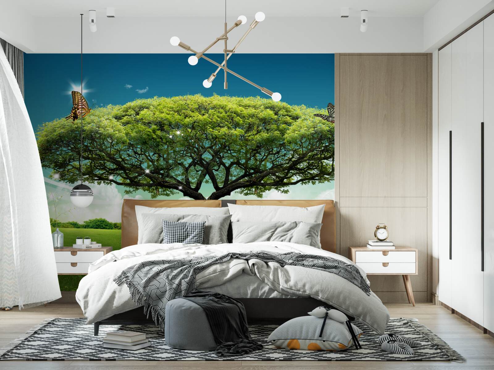 Fototapet un copac sănătos al vieții trăiește în poiană