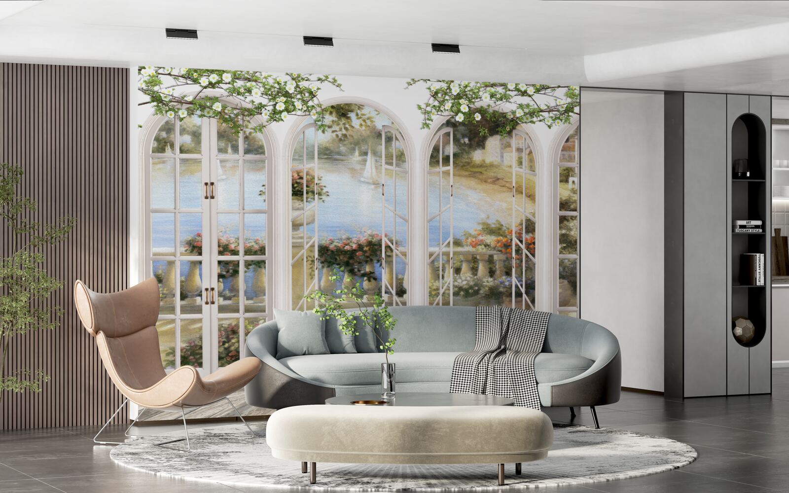 Fototapet vedere la golf de la ferestre