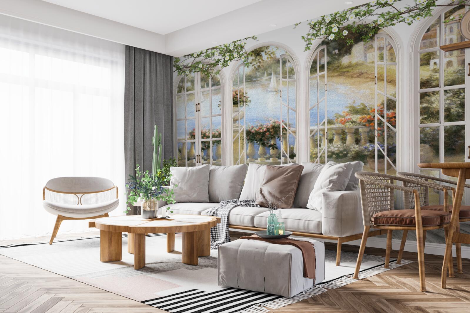 Fototapet vedere la golf de la ferestre