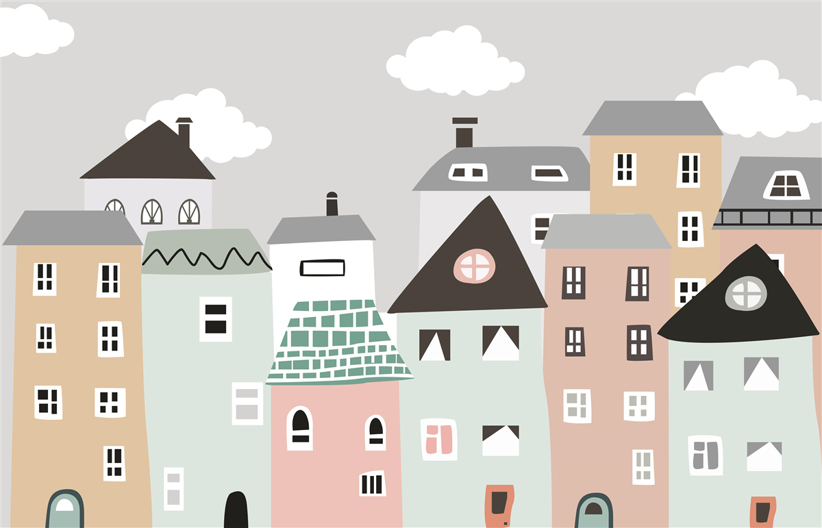 Fototapet clădiri rezidențiale unice