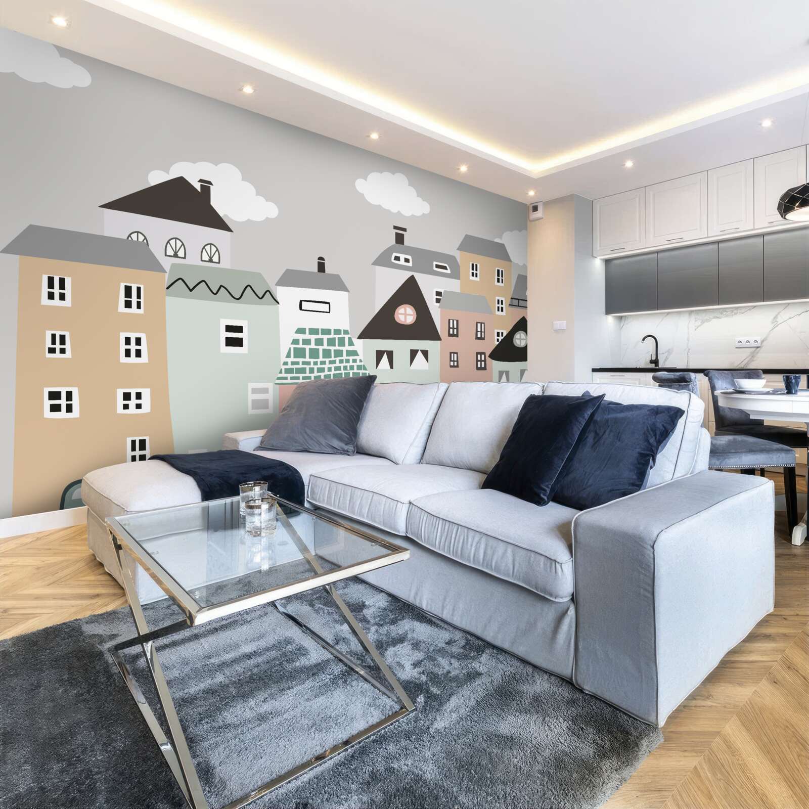 Fototapet clădiri rezidențiale unice