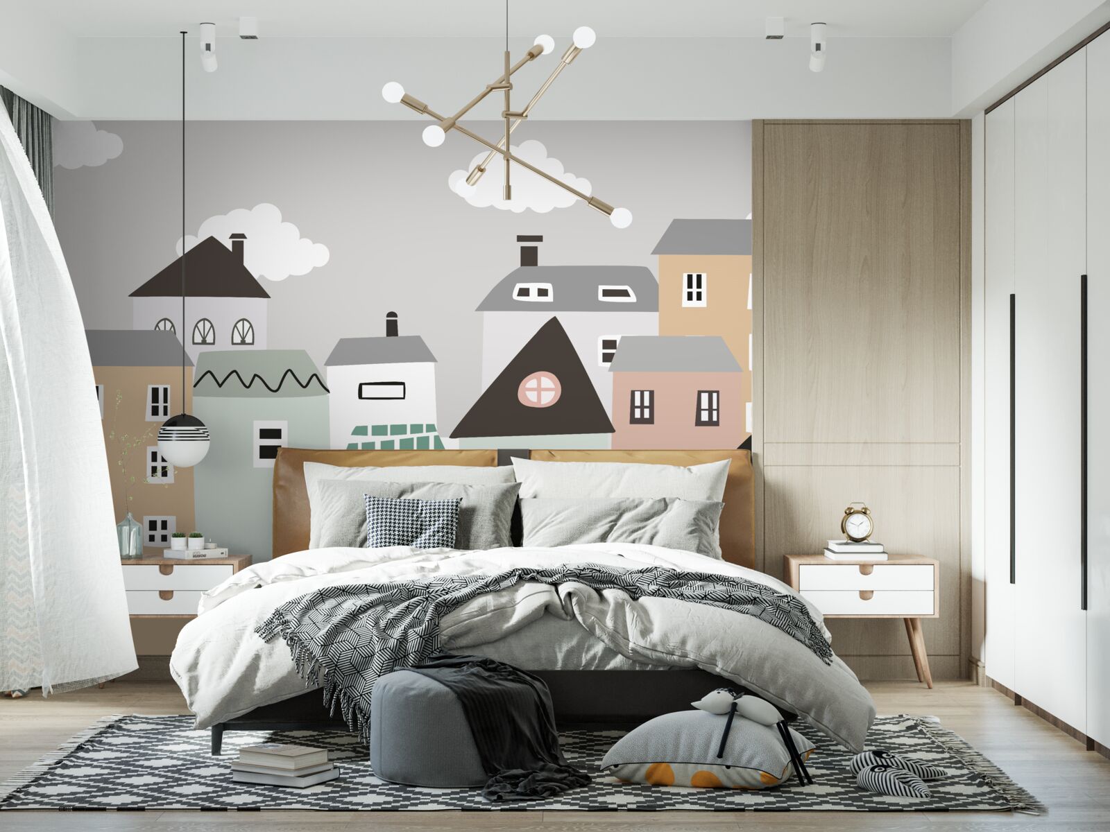 Fototapet clădiri rezidențiale unice