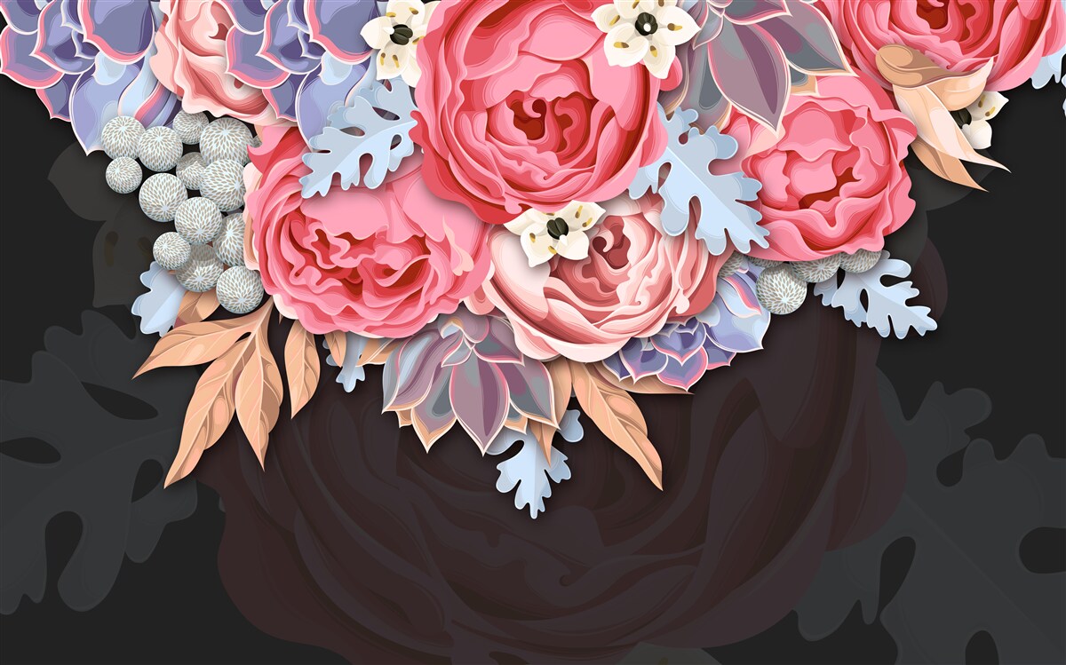 Fototapet compoziție de diferite flori