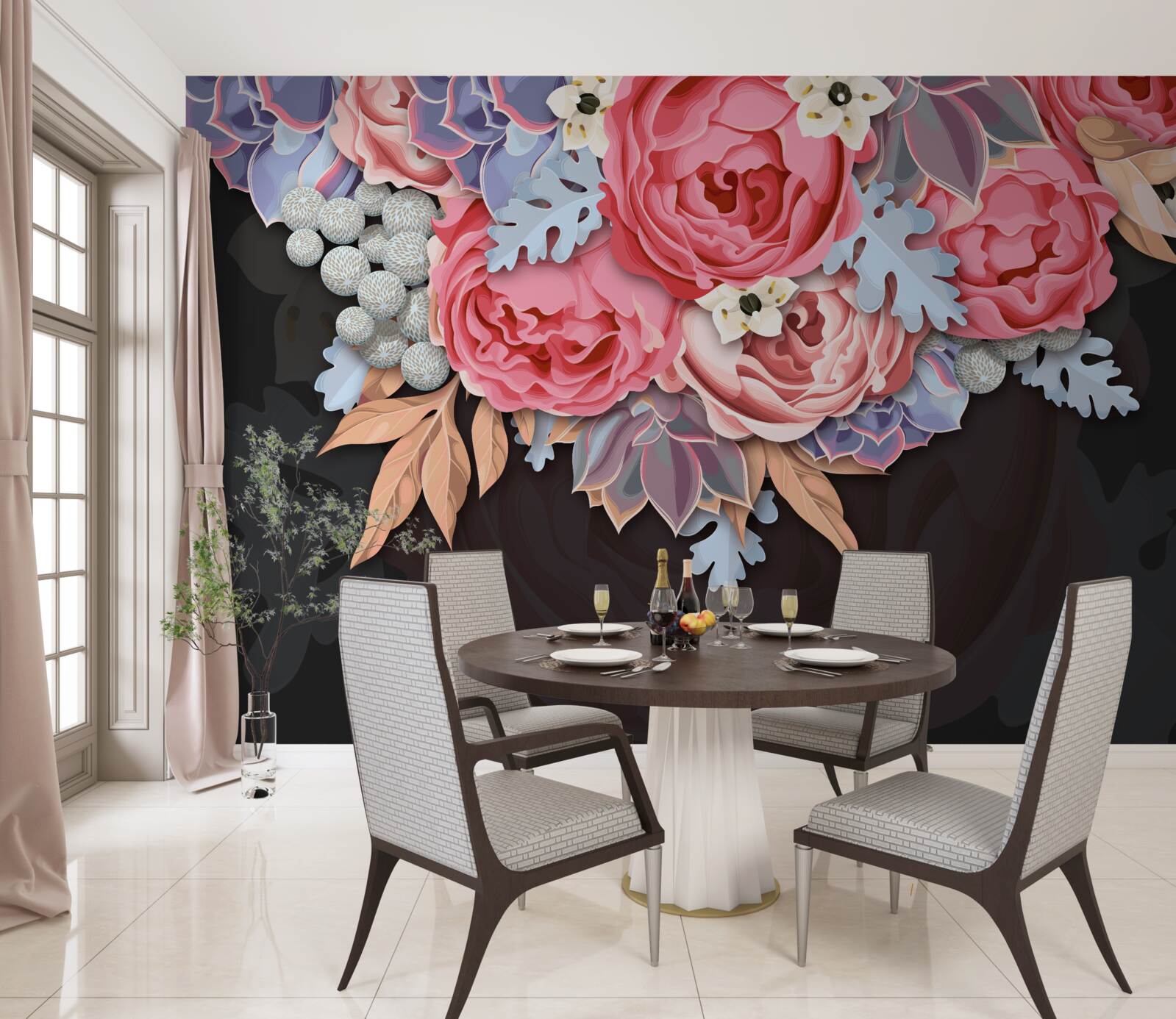 Fototapet compoziție de diferite flori