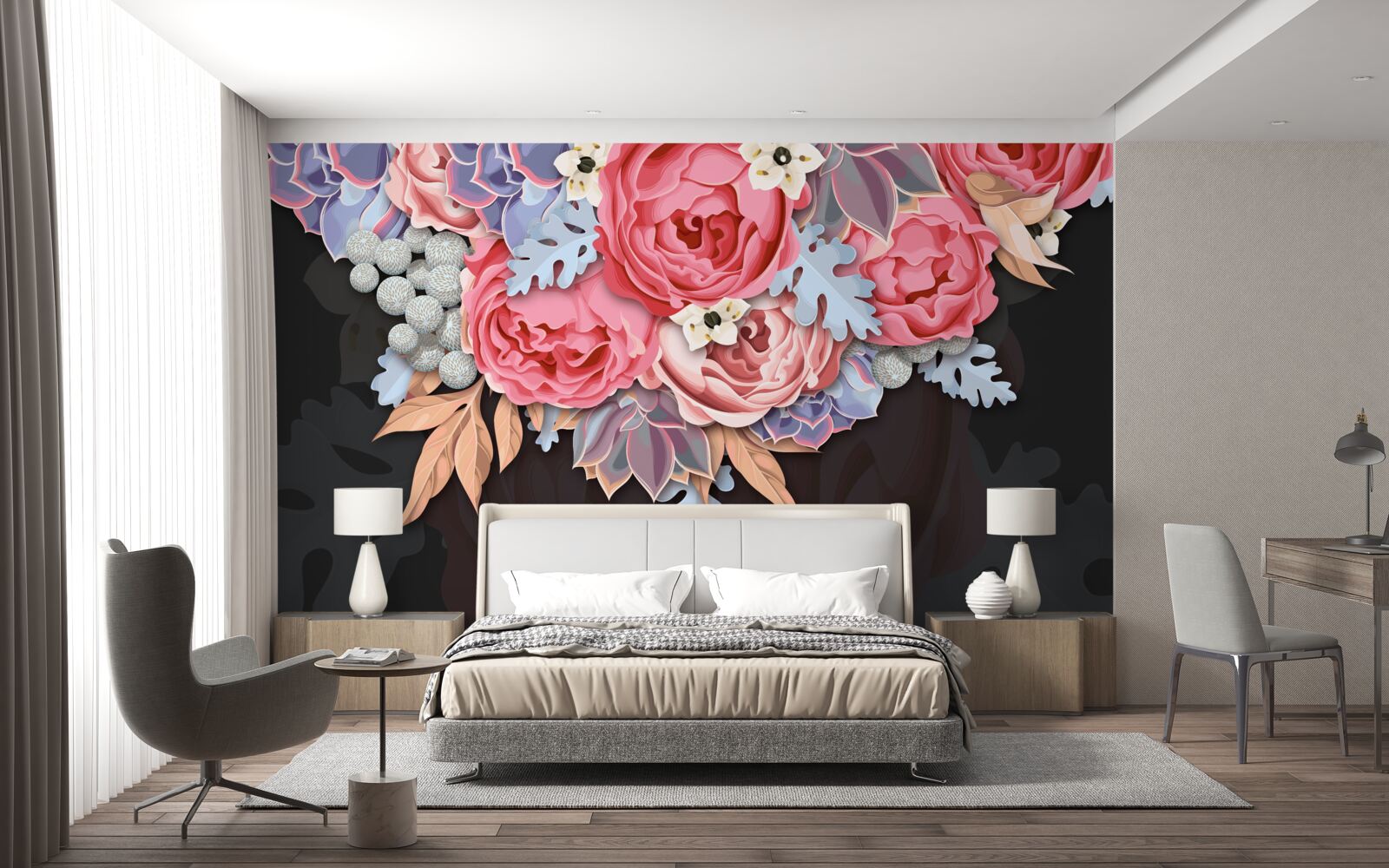 Fototapet compoziție de diferite flori