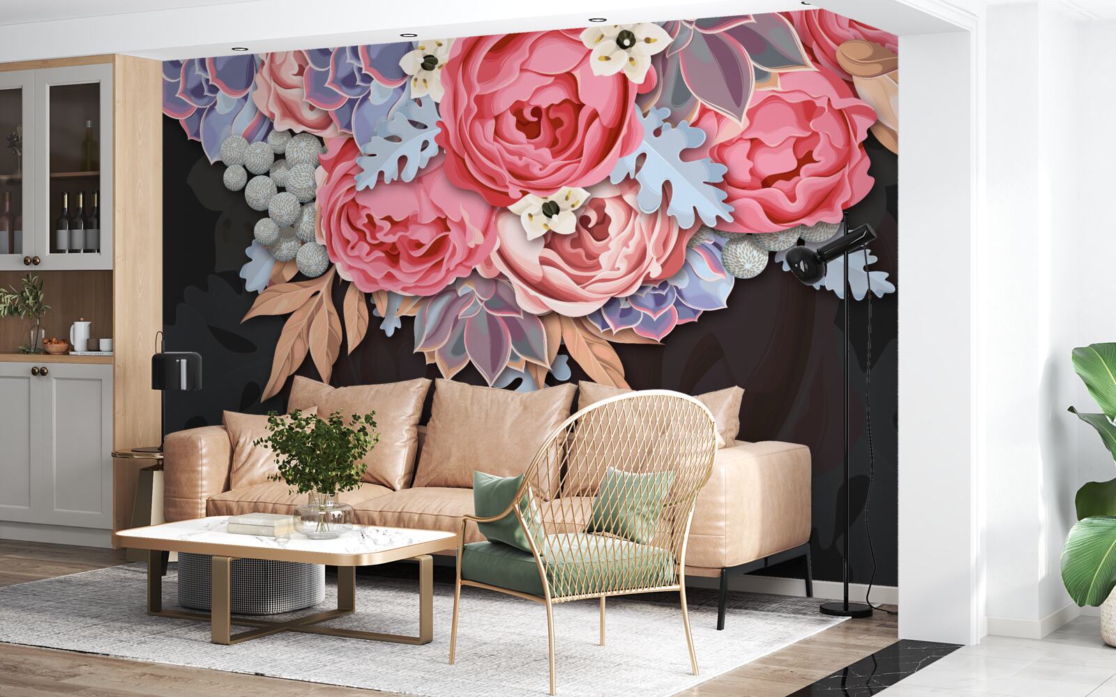 Fototapet compoziție de diferite flori