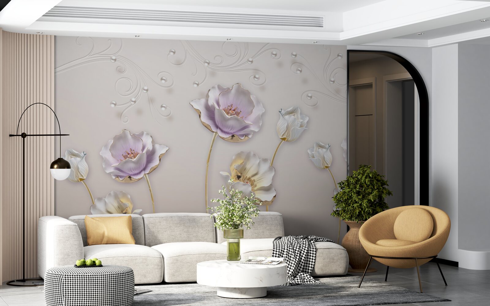 Fototapet lotusuri grațioase albe și albastre