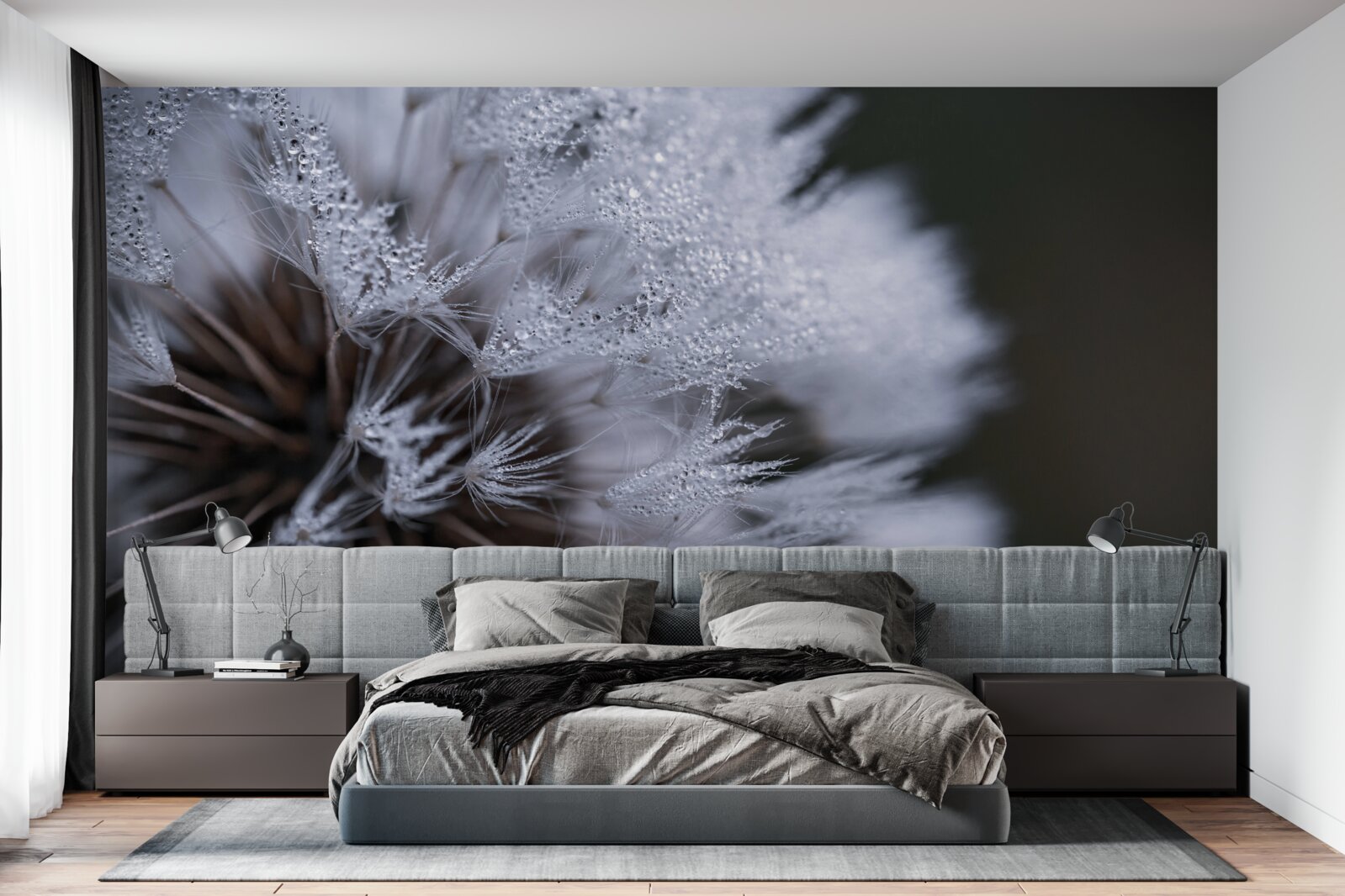 Fototapet flori de păpădie cu petale pufoase