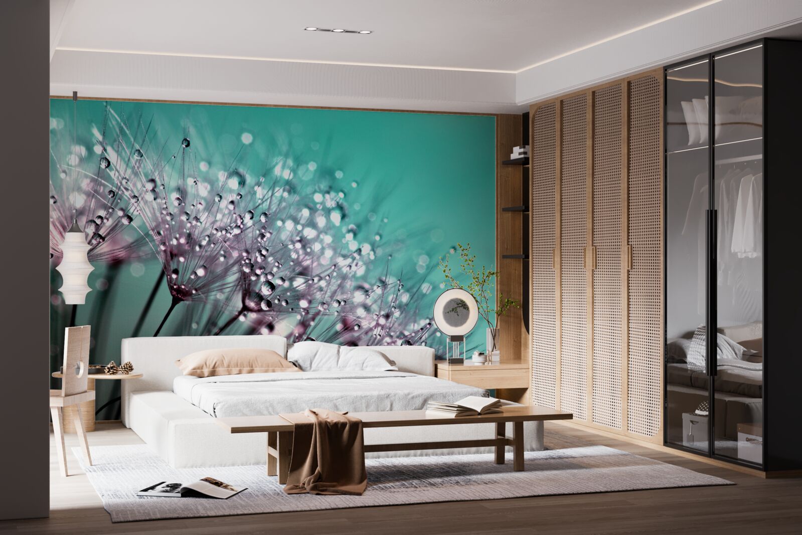 Fototapet roua dimineții pe o floare de păpădie