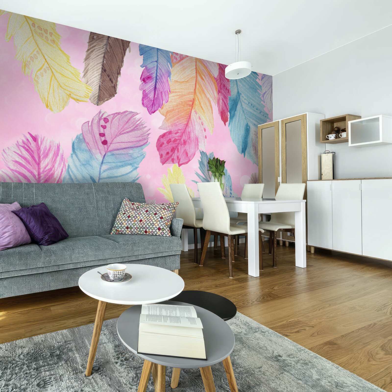 Fototapet pene cu diferite tonuri frumoase