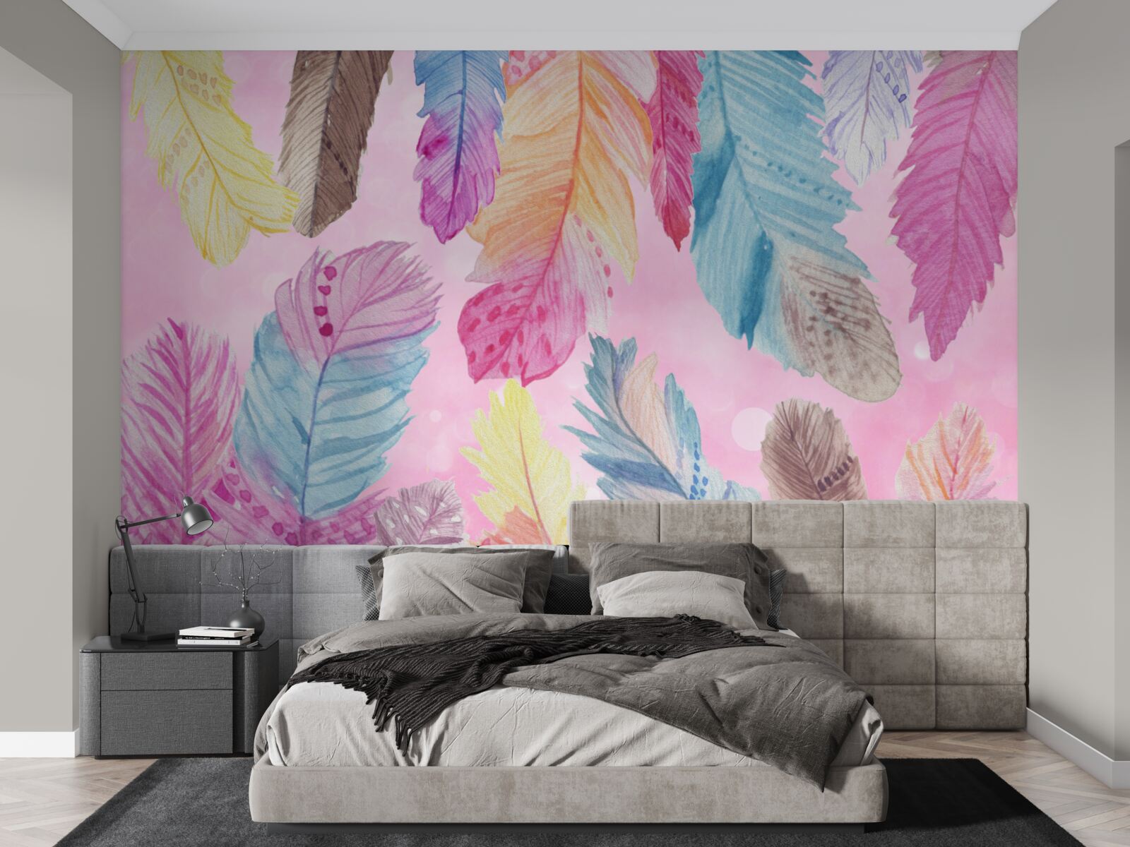 Fototapet pene cu diferite tonuri frumoase