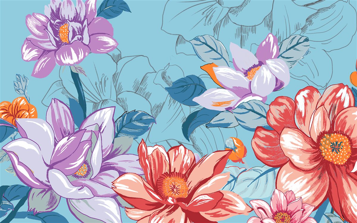 Fototapet Florile de aproape impresionează prin frumusețea lor