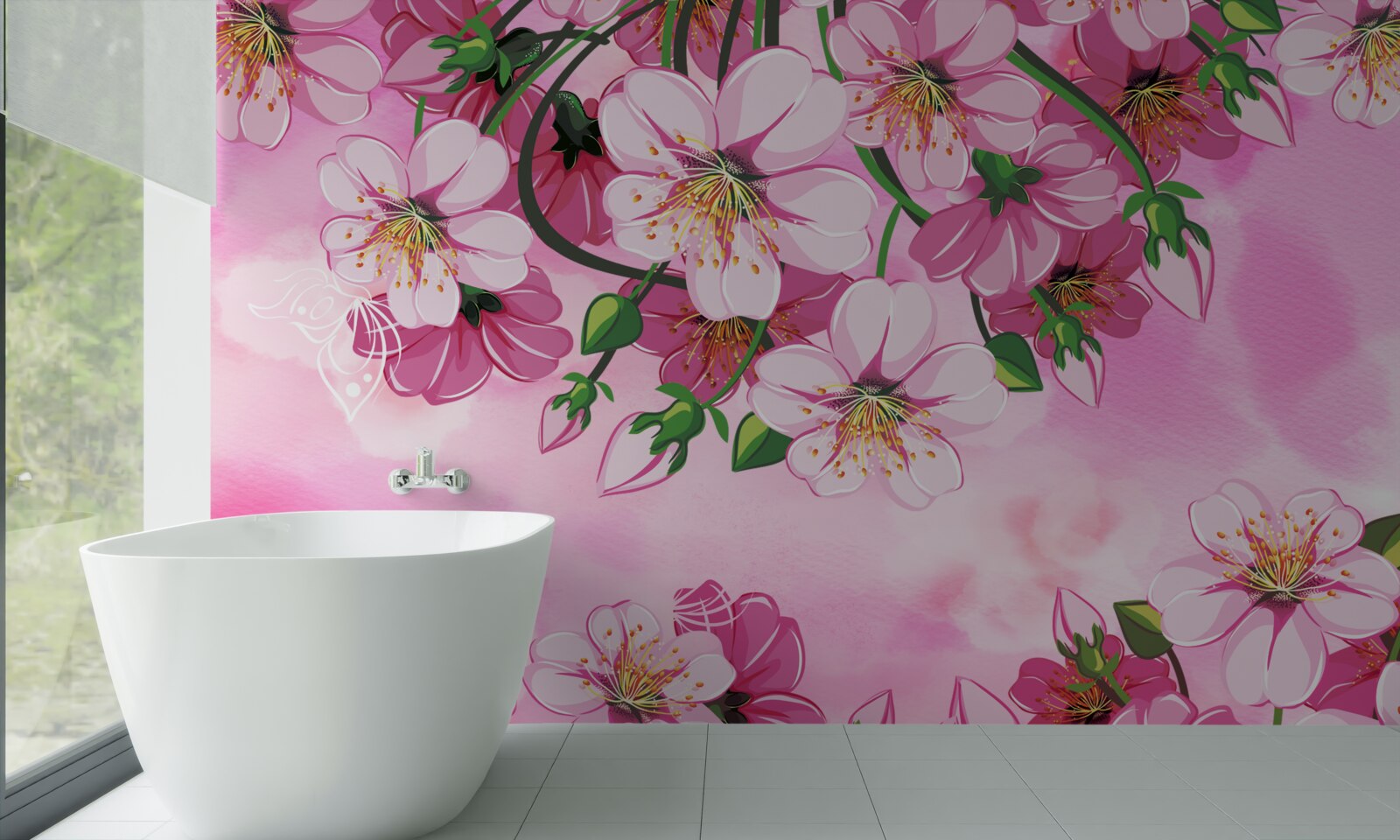 Fototapet Flori de cireș japonez