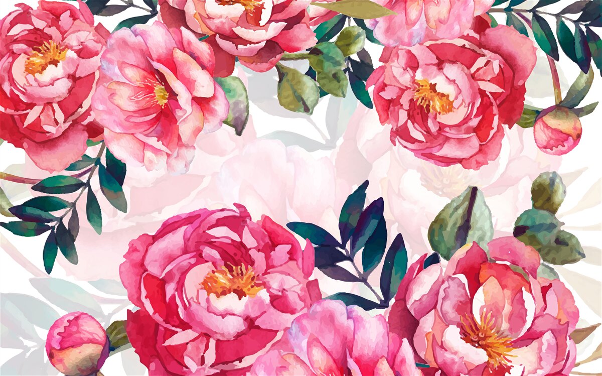 Fototapet bujorii sunt mari și de culoare cărămizie