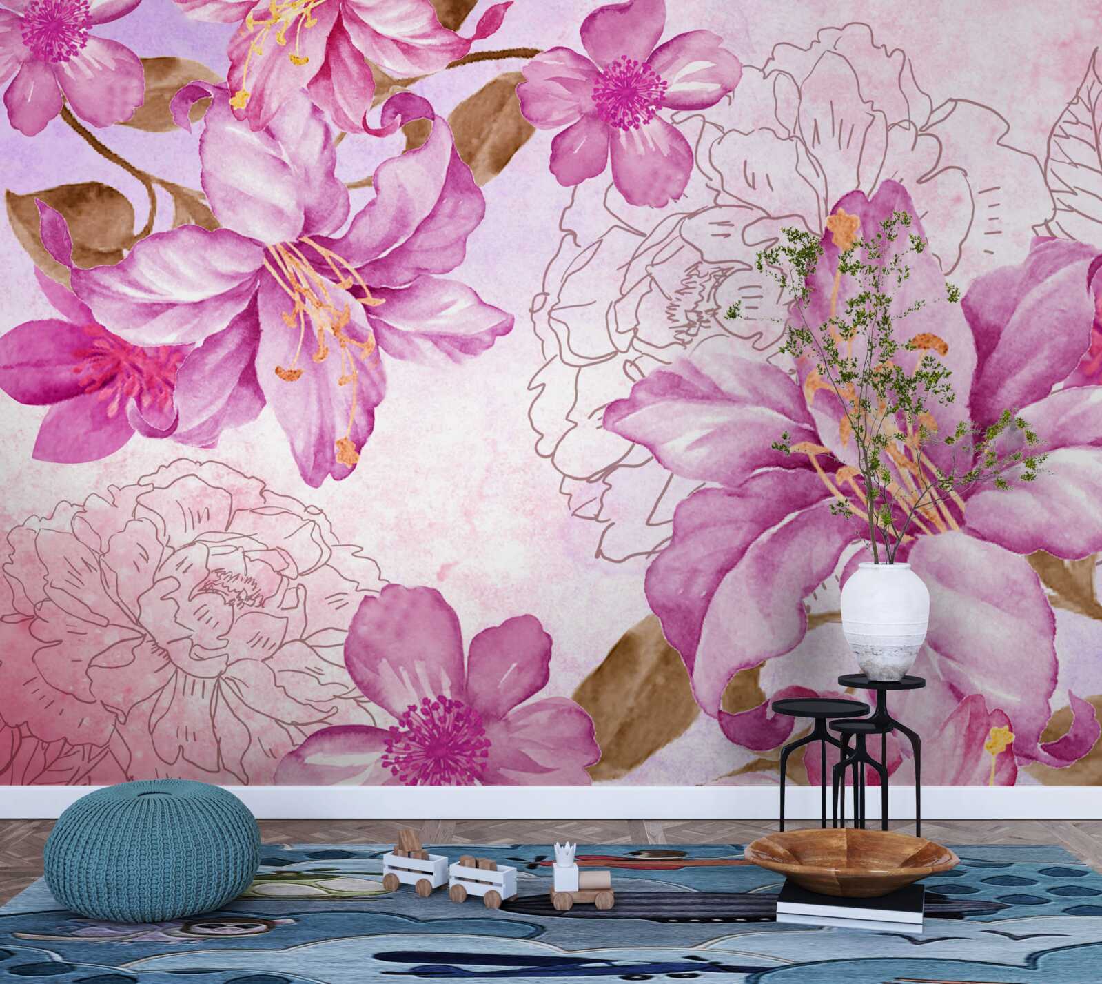 Fototapet eleganța florilor într-o expresie abstractă