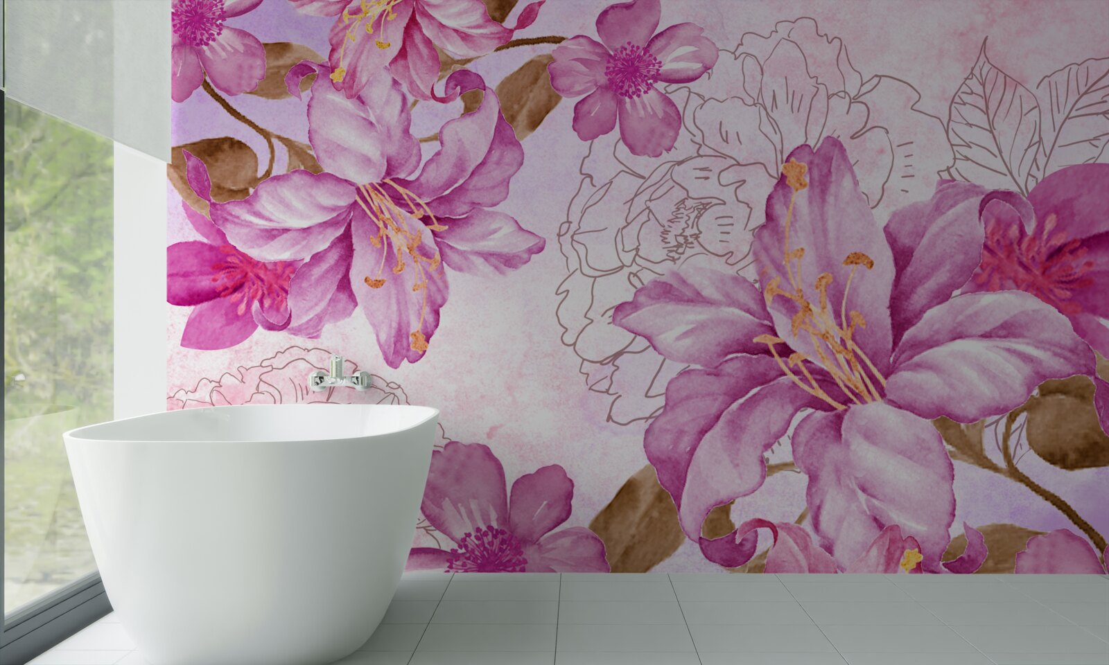 Fototapet eleganța florilor într-o expresie abstractă