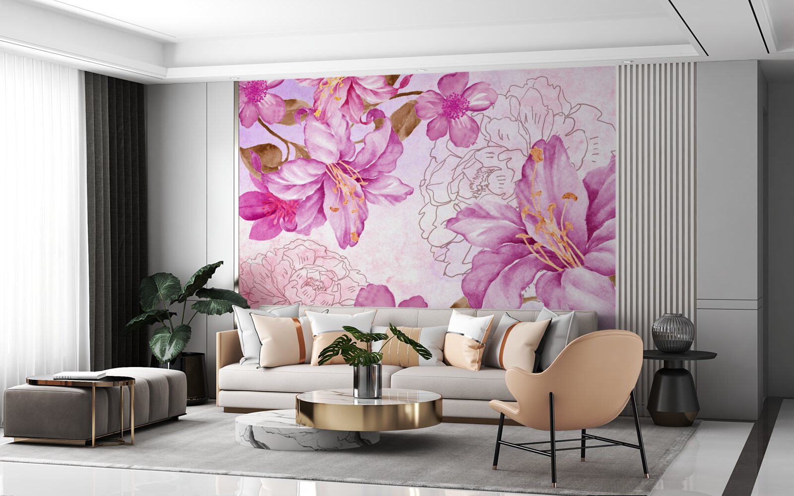 Fototapet eleganța florilor într-o expresie abstractă