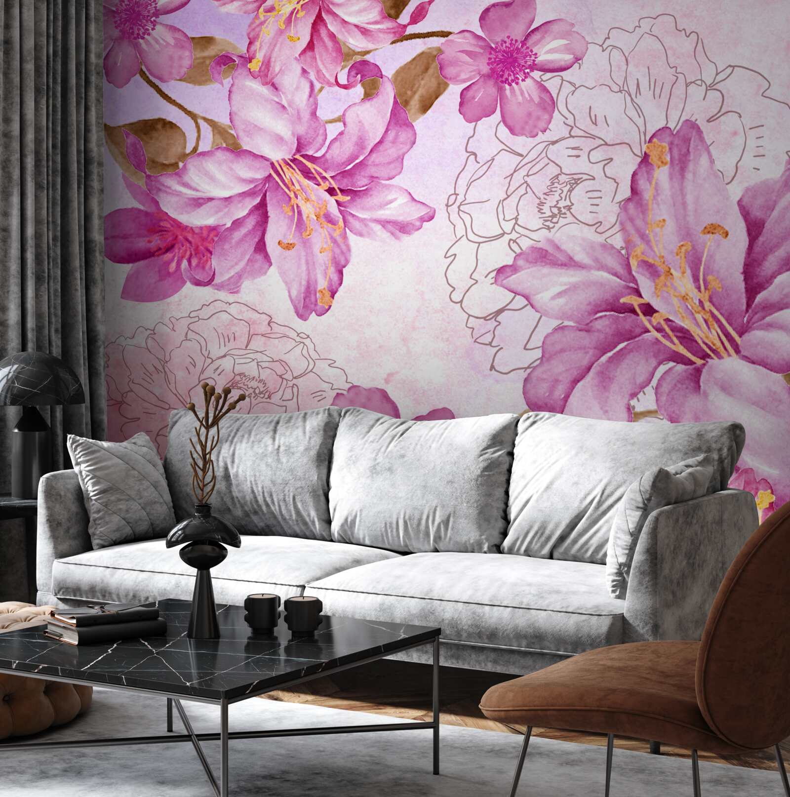 Fototapet eleganța florilor într-o expresie abstractă