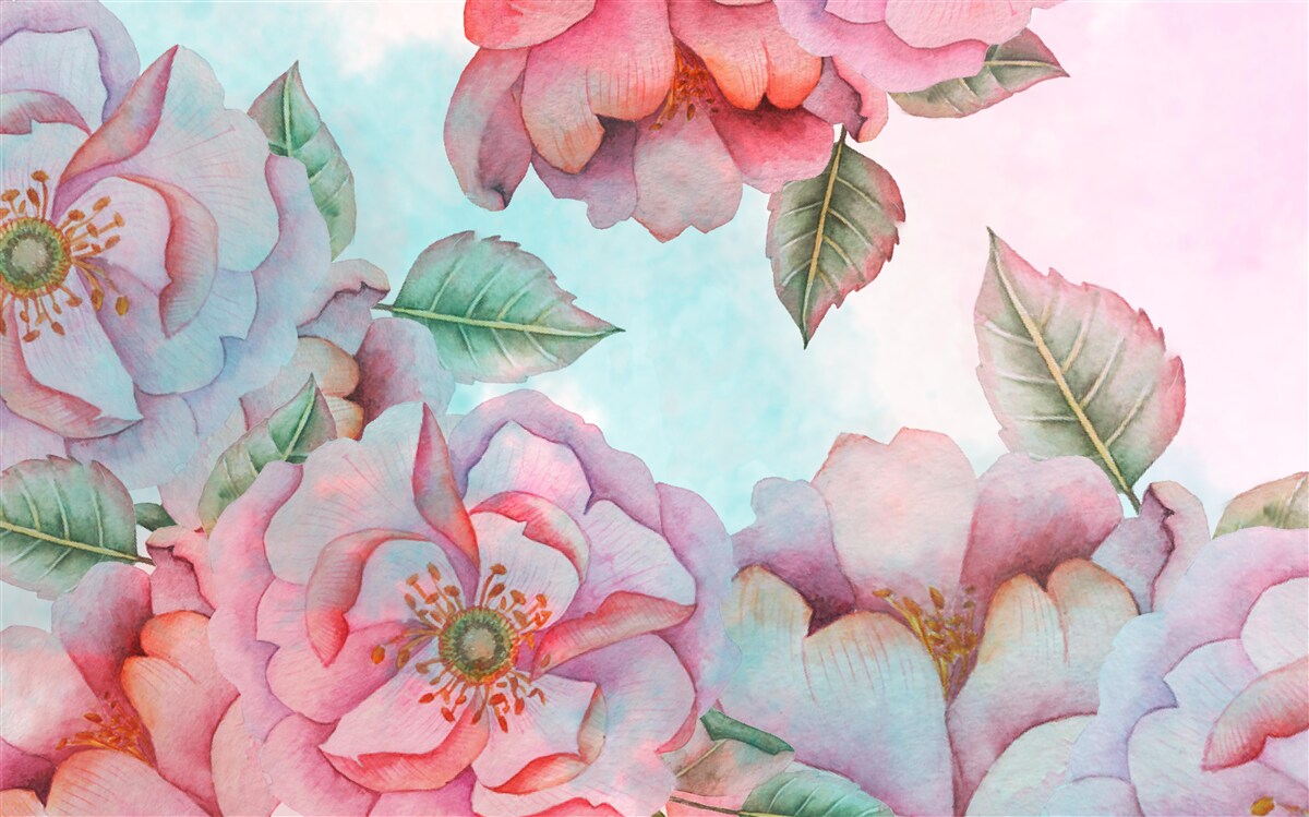 Fototapet floare acuarelă