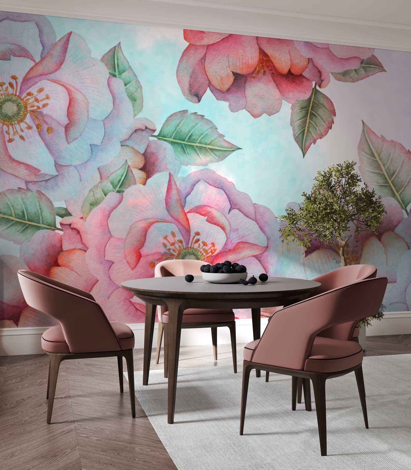 Fototapet floare acuarelă